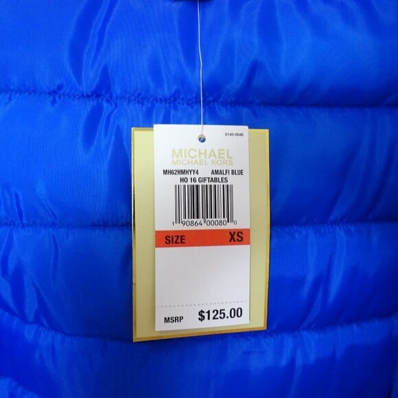 NWT! Michael Kors Blue Women's Puffer Vest XS - Picture 8 of 15